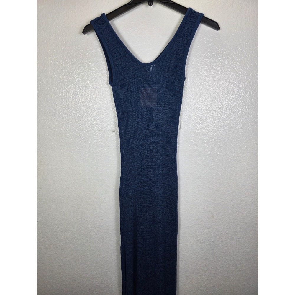Shade & Shore Navy Blue‎ Knit Maxi Dress Swim Cover-Up V-Neck Size XS
